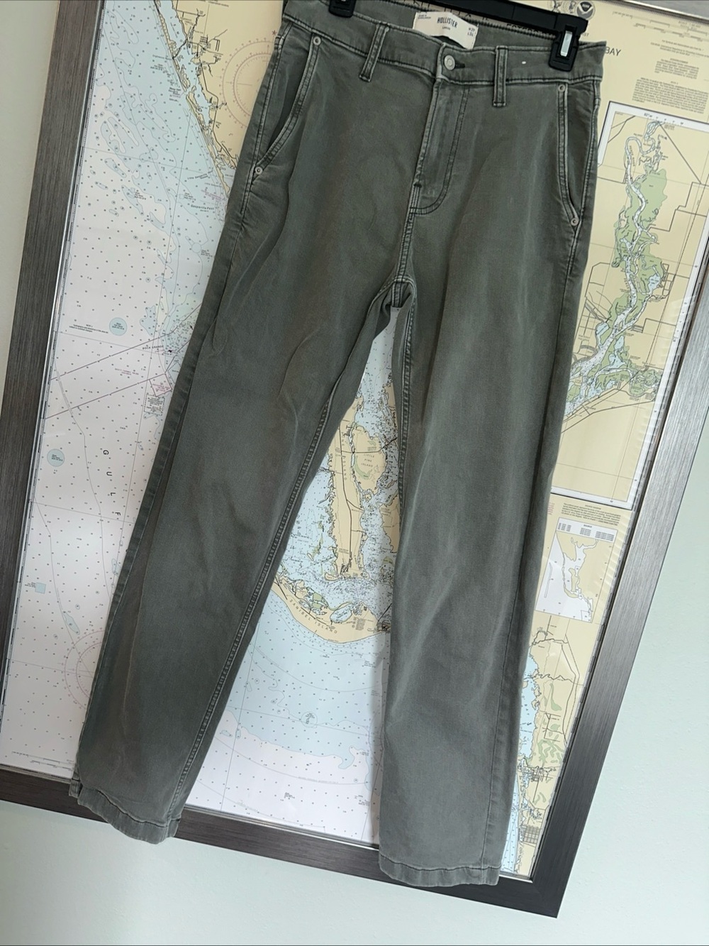 Hollister Olive Green Straight-Leg Chinos
